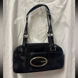 Guess Black Pleather Shoulder Bag Handbag Purse VALUABLE RARE